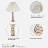 Hatton hand crafted Solid wood distress white finish table lamp With White Cotton Shade
