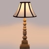 Devansh Off-White Cotton Vintage  Lamp With Wood Base (12X12X22.75)