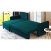 Wego 3 Seater RHS Pull Out Sofa cum Bed  in Blue Colour