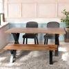 Rosslyn Sheesham Wood Mid Century 4 Seater Dining Table Set With Teak