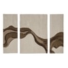 Abstract Handmade Natural Wool Wall Art Brown Beige 3 Panel Set 4 x 6 Feet