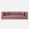 Texude Velvet 3 Seater Sofa in Pink Colour