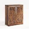 Prism Ba Sheesham Wood Bar Cabinet In Provincial Teak Finish