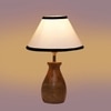 Devansh Multicolor Cotton Table Lamp With  Wood Natural Base (10X12.5 Inches)-31