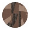 Handmade Round Wool Rug Modern Abstract Brown Beige 8 Feet Carpet
