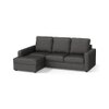 Apollo Compact Sofa (Colour : Steel, Cushion : Soft, Back Type : High Back, Seating Capacity : Left Aligned 2 Seater + Left Aligned Chaise + Ottoman)