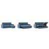 Kowloon Sectional Sofa Cum Bed with Storage Colour Baltic Blue premium chenille