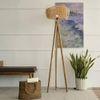 Juniper Natural & White Floor Lamp With Natural Iron Base