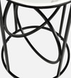 White Metal Side Table in Gold Colour