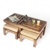 Irish Sheesham Wood 2 Seater Coffee Table Set In Teak Finish