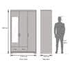 Miller Engineered Wood 3 Door Wardrobe With Mirror in Two Tone Finish