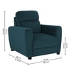 Alvaro Velvet 1 Seater Sofa T Blue Color