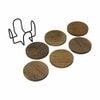 Metalsmith Wooden Coaster Set of 6 with Stand Natural Finish