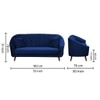 Nilo Velvet 3 Seater Sofa in Navy Blue Colour