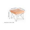 Asansol Sheesham Wood Accent Square Set of 2 Stools     in Melon Pink Cotton Velvet Upholstery