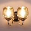 Devansh Steel Electric Wall Light in Steel Colour with Lavender Shade Count of 2 Lights