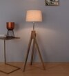 Crisscross Floor Lamp with Natural Wood Shade