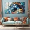 The Castle Decor Premium Radha Krishna Wall Art Wooden Framed Digital Painting 27x48 Inch (Style 3)
