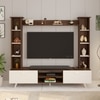 Bluewud Pinn Engineered Wood Tvcabinet In Brown Maple & White Finish
