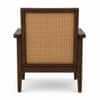 Pisces Solid Wood Cane Accent Sofa Chair in Walnut Finish