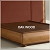 Elowen Softline Queen Size Bed in velvet With Oak wood Frame & Hydraulic Storage