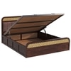 Floral Solid Wood King Size Hydrulic Storage Bed In Walnut Finish Brown 72x78 inch