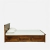 Zvya Solid Wood King  Size Bed With Box Storage (Provincial Teak Finish)