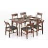 Augusta 6 Seater Dining Set (Colour- Grey, Finish- Dark Walnut)