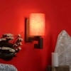 Devansh Solid Wood Electric Wall Light in Orange Colour with Orange Shade Count of 1 Light