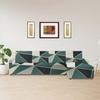 Right Aligned 3 Seater Right Aligned Chaise Green Triangles Sofa Cover