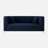 Texude Velvet 2 Seater Sofa Navy Blur in Colour