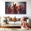 The Castle Decor Jesus Christ Wine Supper Wall Art Framed Painting 27x48 Inch