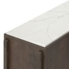 Lunar Solid Wood and Carrara White Marble TV Unit in Danish Walnut Finish