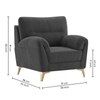 Osbert Velvet 1 Seater sofa in Dark Grey color