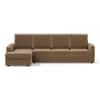 Apollo Compact Sofa (Colour : Fawn Velvet, Cushion : Hard, Back Type : High Back, Seating Capacity : Left Aligned 3 Seater + Left Aligned Chaise)
