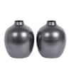 Textured Planter Set Of 2 In Silver Colour