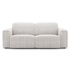 Gretta 3 Seater Fabric Sofa With Adjustable Headrest In Cloud White