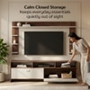 Bluewud Mannsae Plus Engineered Wood Tvcabinet In Brown Maple & White Finish