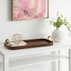 Metalsmith Wooden Serving Tray with Metal Handle Walnut Finish