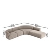 Zenliving Wood Left Aligned 3-Seater With Upholstery Non Storage Sofa In Beige Colour