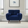 Faro Velvet 1 Seater Sofa in Navy Blue Colour