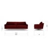 Velore Fabric Sofa (Maroon)
