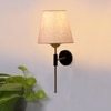 Devansh Metal Electric Wall Light in Black Colour with White Shade Count of 1 Light