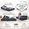 Sleep Spa Foldable 3 Seater Double Foam Fold Out Sofa Cum Bed in Dark Grey Colour