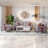 Jonas 3 Seater Leatherette Sole in Oyster Grey Colour