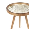 Oalveil Solid Wood Side Table in Walnut Brown Finish