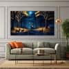 The Castle Decor Golden Deer Wall Art Wooden Framed 27x48 Inch (Style 1)