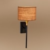 Devansh Metal Electric Wall Light in Black Colour with Beige Shade Count of 1 Light