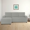 Left Aligned 2 Seater Left Aligned Chaise Light Grey Sofa Cover