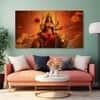 The Castle Decor Goddess Durga Wall Painting Wooden Framed 27x48 Inch